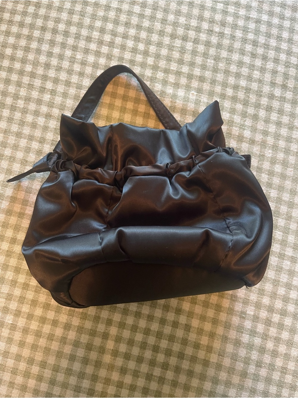 ZARA Satin Effect Mini Bucket Bag w/ Silver Crossbody Chain